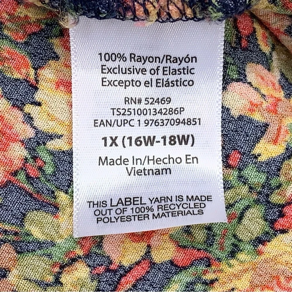1X Terra And Sky Colorful Floral Peasant Top Orange Yellow Black Sweetheart Neck